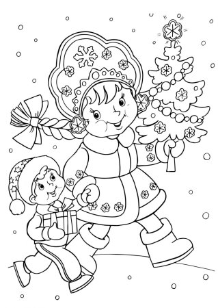 Новогодняя раскраска