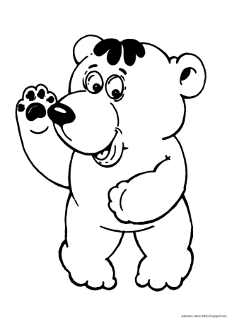 Мишка раскраска для детей