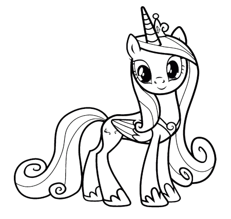 Раскраска мой маленький пони принцесса Каденс
