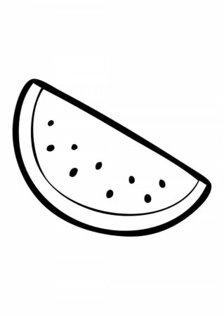 Кусочек арбуза раскраска