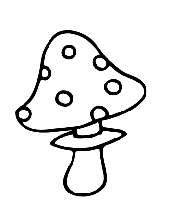 Гриб мухомор для раскрашивания детям