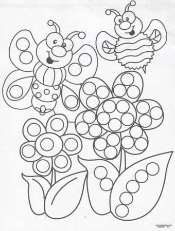 Раскраска для рисования ватными палочками