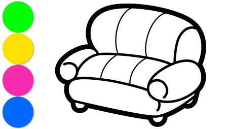 Диван раскраска для детей