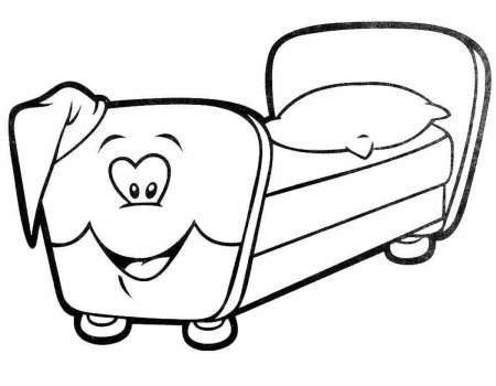 Кровать раскраска для детей