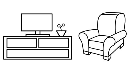 Тумба с телевизором раскраска для детей