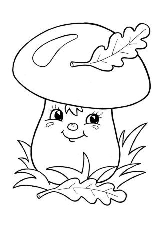Гриб раскраска