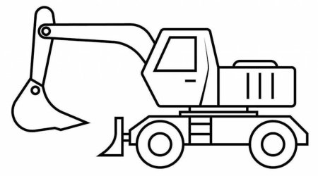 Экскаватор раскраска для малышей