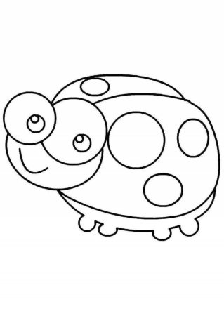 Раскраска Божья коровка для детей 3-4 лет