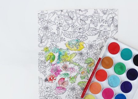 Раскраска Акварельные краски