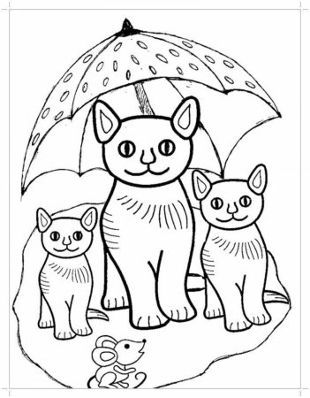 Кошки. Раскраска