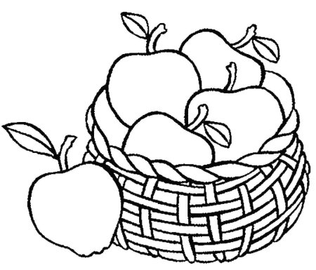 Рисунок корзинка с фруктами