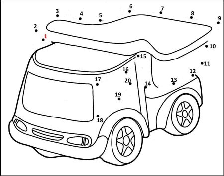 Соединить по точкам машины