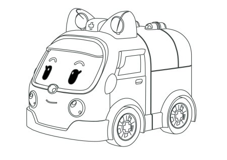 Раскраска Эмбер Робокар Поли а4