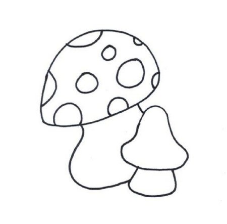 Раскраска мухомор для детей 2-3 лет