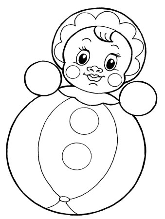 Неваляшка раскраска для детей 2-3 лет