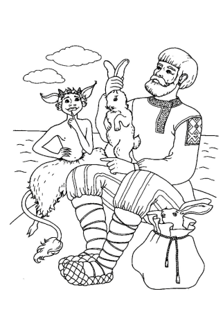 Сказка о попе и работнике Балде Пушкин раскраска для детей