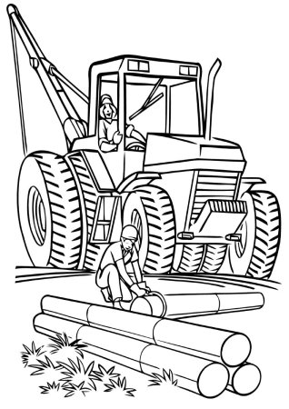 Трактор раскраска для детей
