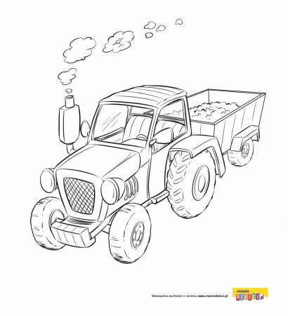 Трактор с прицепом раскраска для малышей