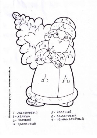 Новогодние математические раскраски