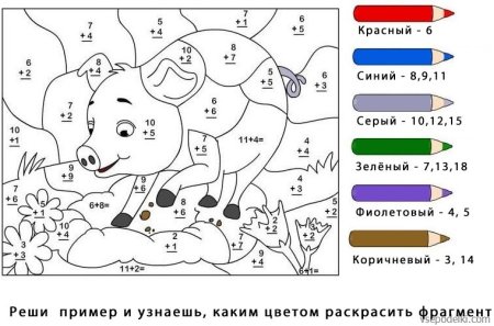 Задания 1 класс математика раскраска в пределах 10
