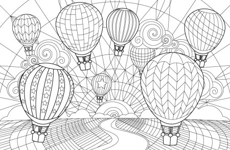 Воздушный шар раскраска