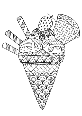 Раскраска мороженое
