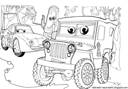 Разукрашки для детей Тачки