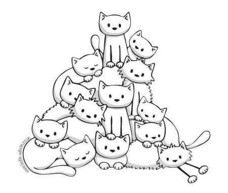 Раскраски милых котиков