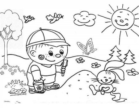 Лето раскраска для детей