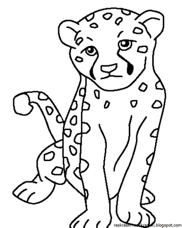 Леопард раскраска для детей