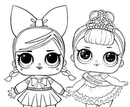 Раскраски ЛОЛ 2 куклы