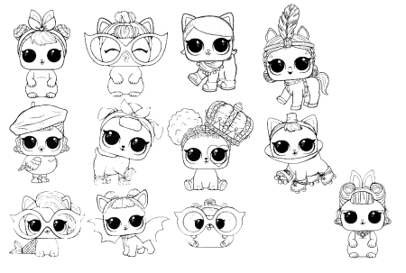 Раскраски куклы ЛОЛ питомцы
