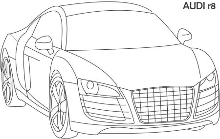 Машина Audi r8 раскраска