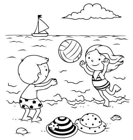 Разукрашка море