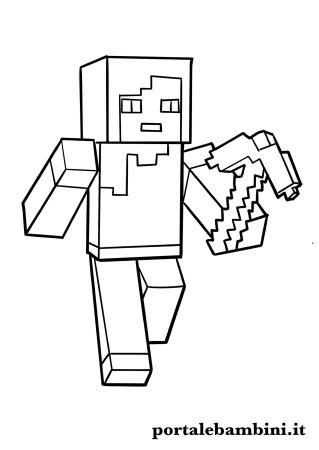 Раскраска лего майнкрафт Стив
