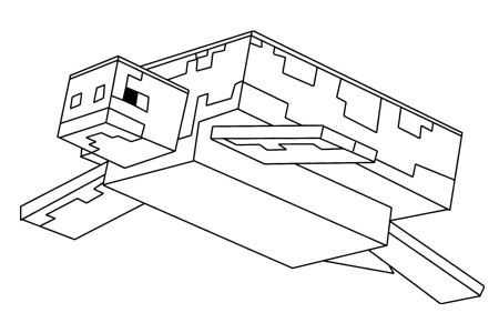 Раскраска майнкрафт черепаха