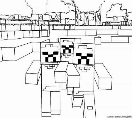 Раскраска майнкрафт КРИПЕР
