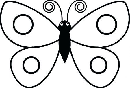 Бабочка раскраска для детей