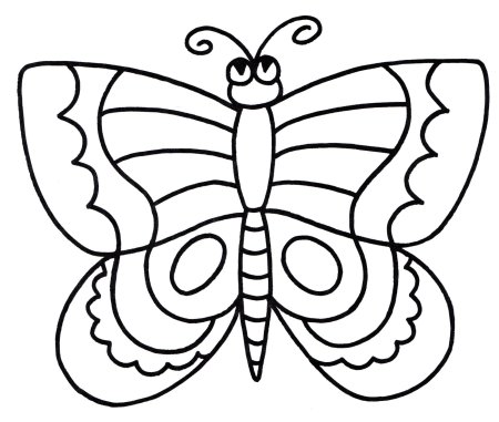 Бабочка раскраска для детей