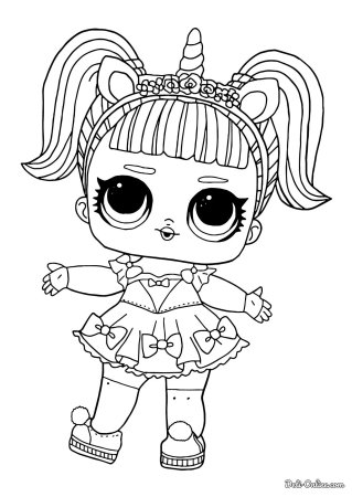 Кукла lol Единорожка раскраска