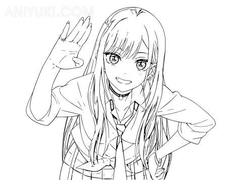 Марин Китагава черно белое