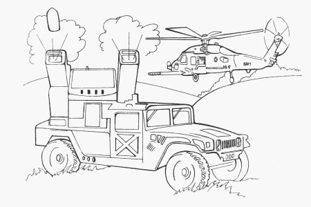 Раскраска военные машины