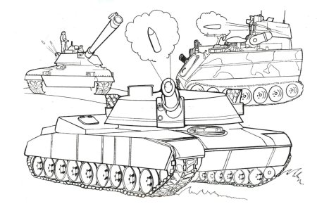 Раскраски военные танки