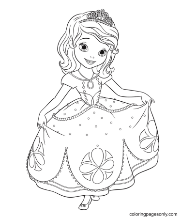 Раскраска принцесса Дисней София