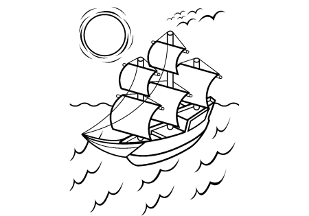 Корабли. Раскраска
