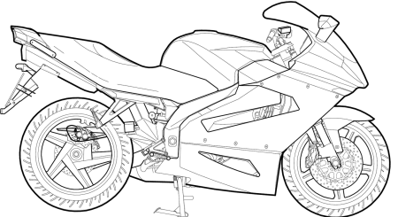 Раскраска мотоцикл Ducati