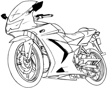 Раскраска мотоцикл Kawasaki Ninja 250r