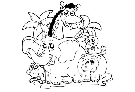 Зоопарк раскраска для детей