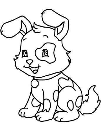 Щенок раскраска для детей
