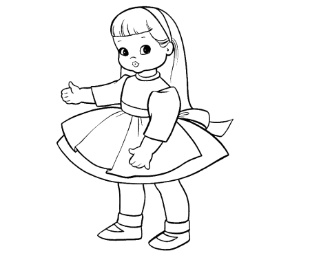 Кукла раскраска для детей